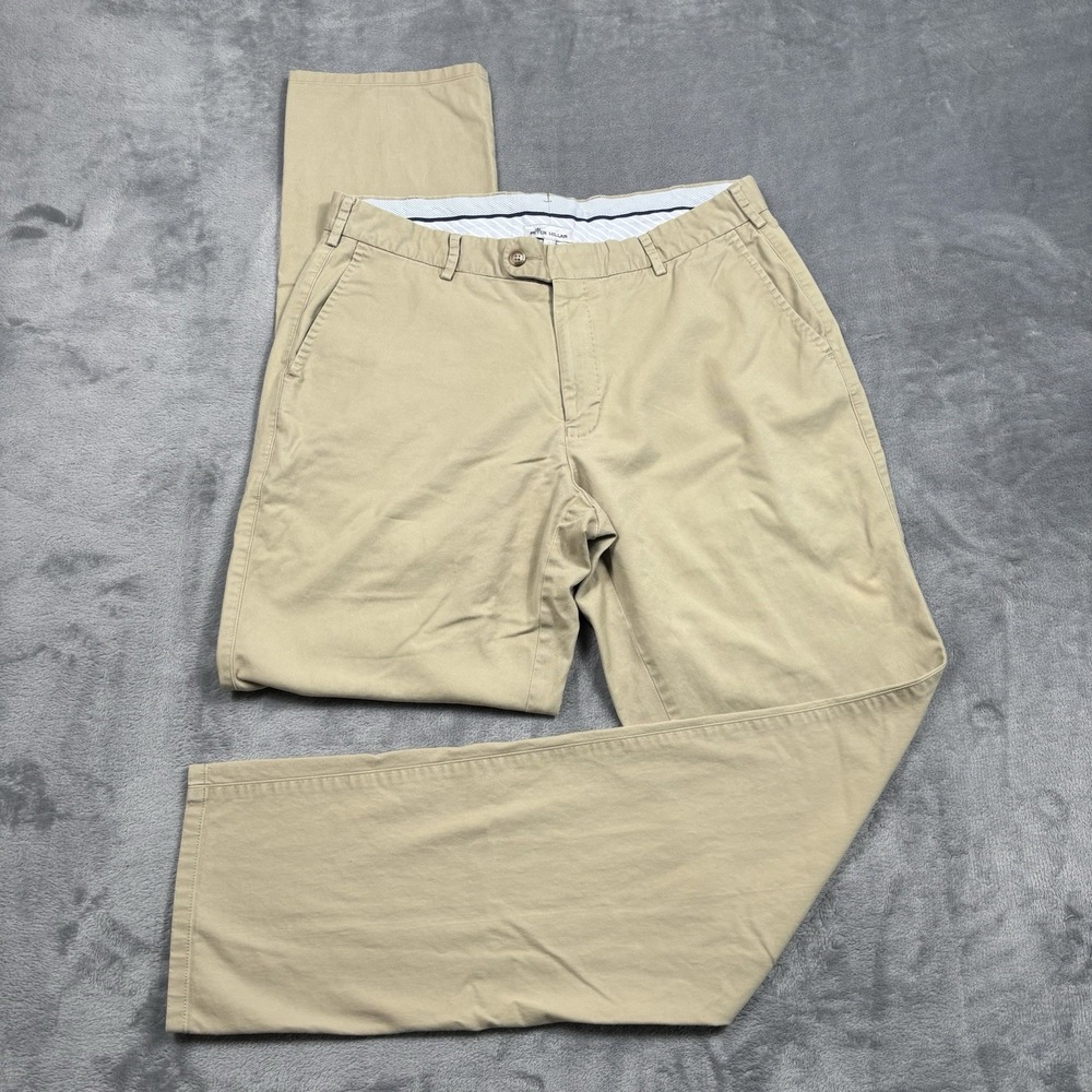 Peter Millar Soft Touch Twill Trousers Mens 34x34 Pima Cotton Chino Golf Khaki*